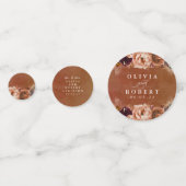 Terracotta bloemen Boho moderne trouwfoto Confetti (Voorkanten)