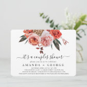 Terracotta Bloemen boho paar douche Kaart (Staand voorkant)