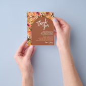 Terracotta Bloemen Bruiloft Bord Dank u Flyer (Hand)