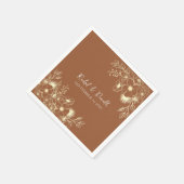 Terracotta Bloemen Bruiloft Servetten (Hoek)