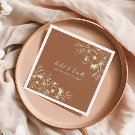 Terracotta Bloemen Bruiloft Servetten