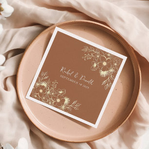 Terracotta Bloemen Bruiloft Servetten