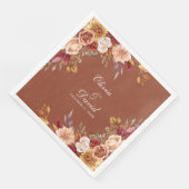 Terracotta Bloemen Bruiloft Servetten Aangepaste N (Hoek)