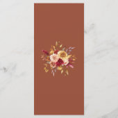 Terracotta Bloemen Bruiloftsmenu Kaart Herfst Boho (Achterkant)
