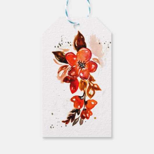 Terracotta Bloemen Cadeaulabel (Achterkant)