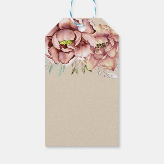 Terracotta bloemen Dank je bruidsfeest Cadeaulabel (Achterkant)