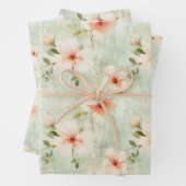 Terracotta Bloemen en groen Elegante Bloemen Inpakpapier Vel (In situ)