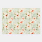 Terracotta Bloemen en groen Elegante Bloemen Inpakpapier Vel (Voorkant)