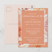 Terracotta Bloemen Funeral Viering Van Het Leven Briefkaart (Voorkant / Achterkant)