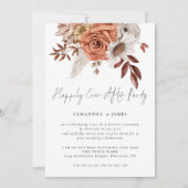 Terracotta Bloemen Gelukkig Ooit Na Feestbruiloft Kaart (Voorkant)