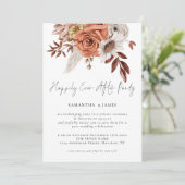 Terracotta Bloemen Gelukkig Ooit Na Feestbruiloft Kaart (Staand voorkant)