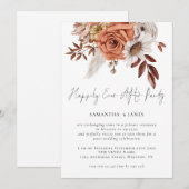 Terracotta Bloemen Gelukkig Ooit Na Feestbruiloft Kaart (Voorkant / Achterkant)