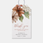 Terracotta Bloemen Gepersonaliseerd Dank u Cadeaulabel (Voorkant)