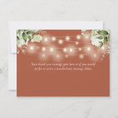 Terracotta Bloemen Groen String Lights Bedankkaart (Achterkant)