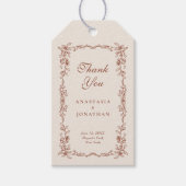 Terracotta  Bloemen Huwelijk Bedankt Cadeaulabel (Voorkant)