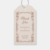 Terracotta  Bloemen Huwelijk Bedankt Cadeaulabel (Achterkant)