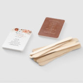 Terracotta Bloemen Huwelijk Programma Handwaaier (Niet-gemonteerd)