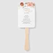 Terracotta Bloemen Huwelijk Programma Handwaaier (Voorkant)