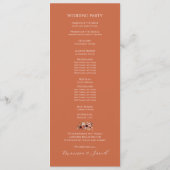 Terracotta Bloemen Huwelijk Programma Programmakaart (Achterkant)