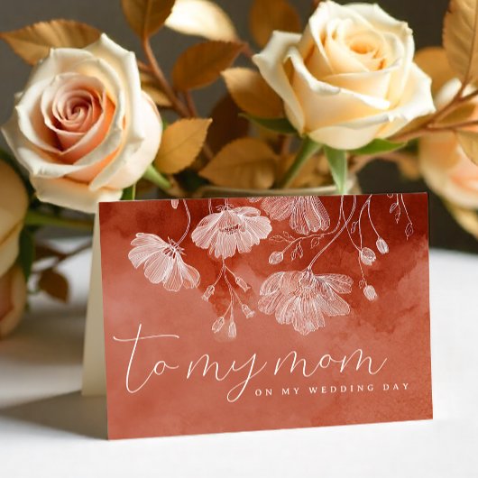 Terracotta Bloemen Huwelijksdag Kaart – Voor mijn 