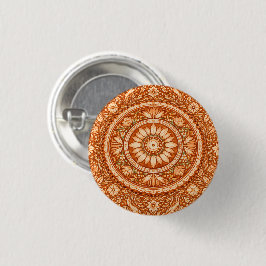 Terracotta Bloemen Mandala Ronde Button 3,2 Cm