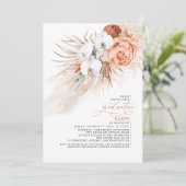 Terracotta Bloemen Pampas Graduation Party Kaart (Staand voorkant)