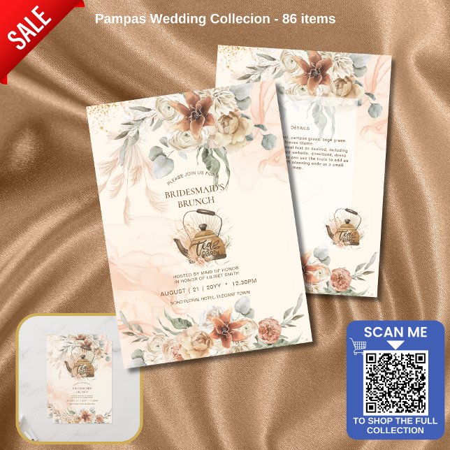 Terracotta Bloemen Pampas Gras BRUIDJES BRUNCH (Creator heeft geüpload)