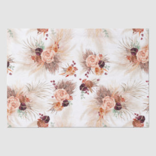 Terracotta Bloemen Pampas Gras Tropisch Boheems Tissuepapier