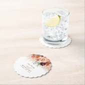 Terracotta Bloemen Pampas Grass Elegant Tropisch Kartonnen Onderzetters (Insitu)