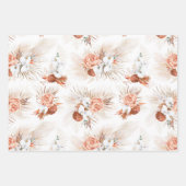 Terracotta Bloemen Pampas Grass Patroon Elegante O Inpakpapier Vel (Voorkant 2)