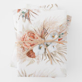 Terracotta Bloemen Pampas Grass Patroon Elegante O Inpakpapier Vel (In situ)