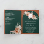 Terracotta Bloemen Pampas Smaragd QR Code Trouwen (Binnen)