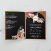 Terracotta Bloemen Pampas Zwart QR Code Trouwen (Binnen)