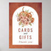 Terracotta bloemen pompoenkaarten en geschenken poster (Voorkant)