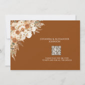 Terracotta Bloemen QR Code Huwelijk Save The Date (Achterkant)