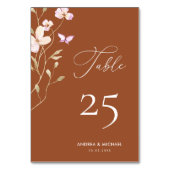 Terracotta Bloemen Roest Wildbloemen Script Bruilo Kaart (Voorkant)