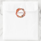 Terracotta Bloemen Ronde Sticker (Tas)