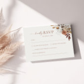Terracotta Bloemen RSVP Bruiloft Informatiekaartje