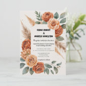 Terracotta Bloemen Rustiek Aardse Boho Huwelijk Save The Date (Staand voorkant)