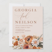 Terracotta Bloemen Sinaasappel Bruin Herfst Herfst Kaart (Voorkant)