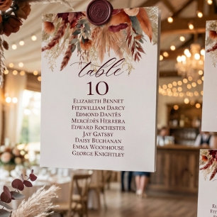 Terracotta Bloemen Tafel Nummer Naam Zitkaart Kaart