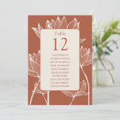 Terracotta Bloemen Tafel Nummer Zitting Grafiek (Staand voorkant)