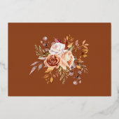 Terracotta Bloemen Trouwfoto Save The Date Kaart (Achterkant)