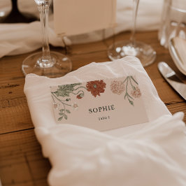 Terracotta Bloemen Trouwplaats Kaart Plaatskaartje