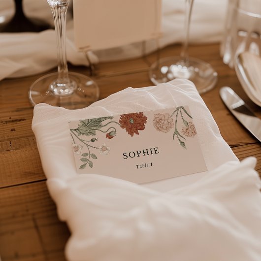 Terracotta  Bloemen Trouwplaats Kaart Plaatskaartje