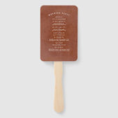 Terracotta Bloemen Trouwprogramma Hand Fan Handwaaier (Achterkant)