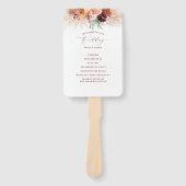 Terracotta Bloemen Trouwprogramma Hand Fan Handwaaier (Voorkant)