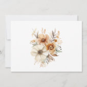 Terracotta Bloemen Trouwring Repetitie Diner Kaart (Achterkant)