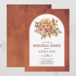 Terracotta bloemen vallen onder het huwelijksrepet kaart