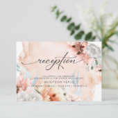 Terracotta Bloemen Waterverf Ontvangst Uitnodiging (Staand voorkant)